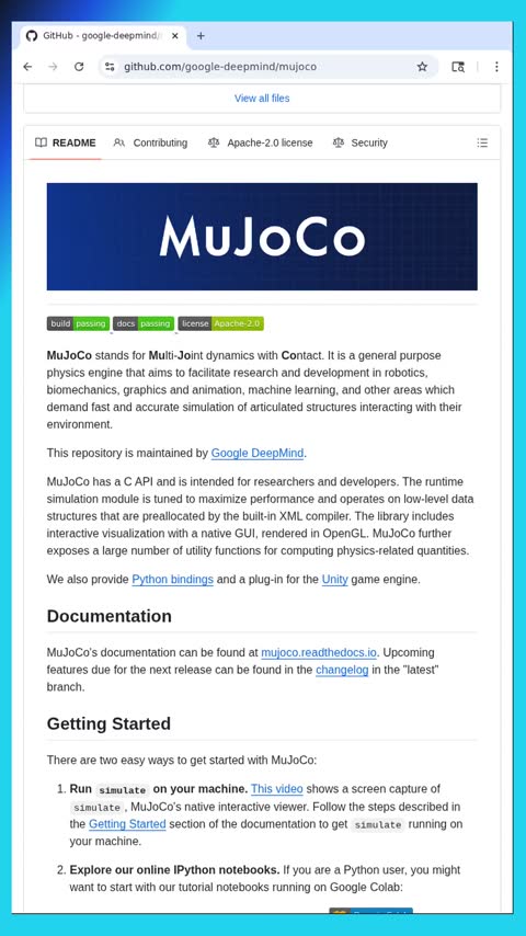Video preview for google-deepmind/mujoco