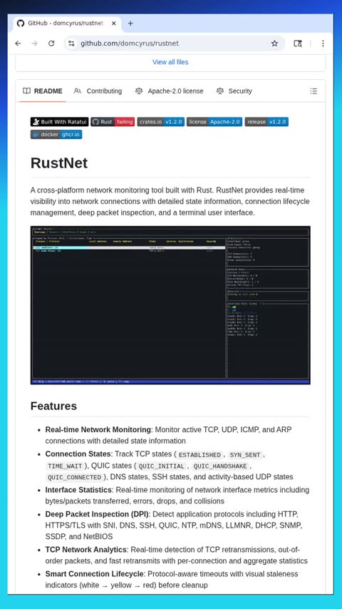 Video preview for domcyrus/rustnet