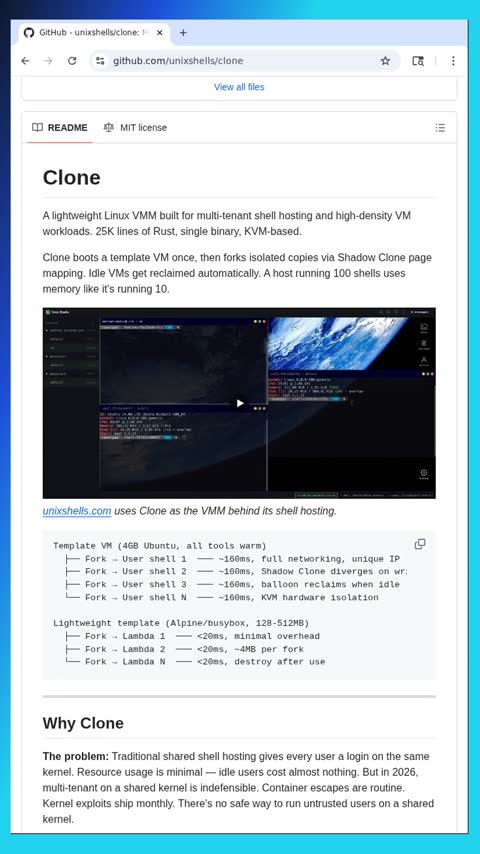 Video preview for unixshells/clone