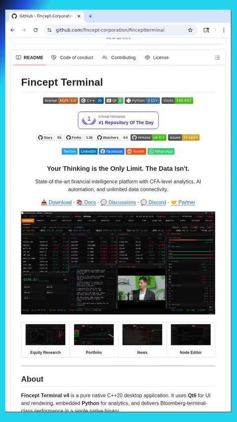 Video preview for fincept-corporation/finceptterminal