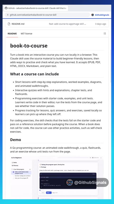 Video preview for sebastianhaba/book-to-course-skill