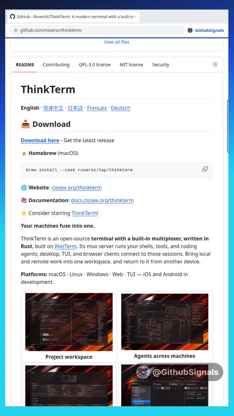 Video preview for roversx/thinkterm