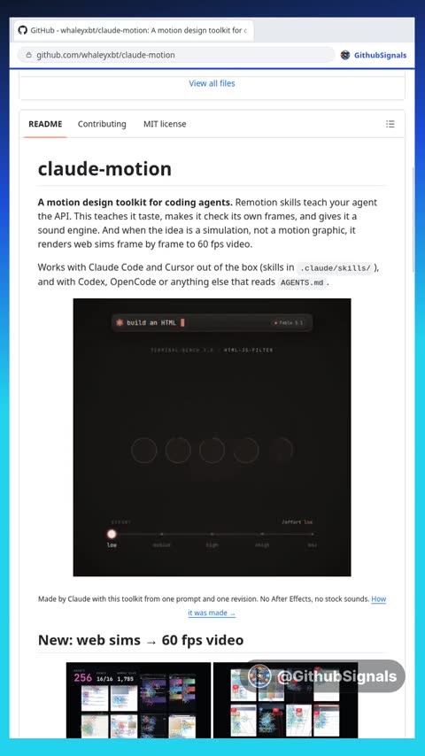 Video preview for whaleyxbt/claude-motion