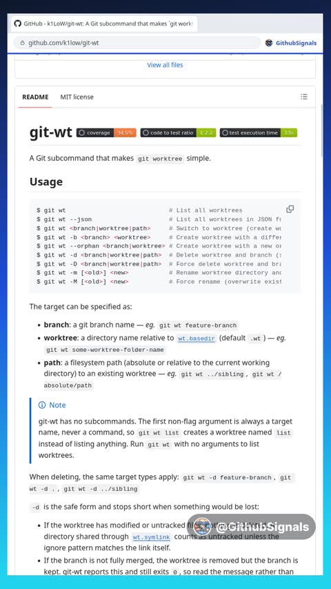Video preview for k1low/git-wt