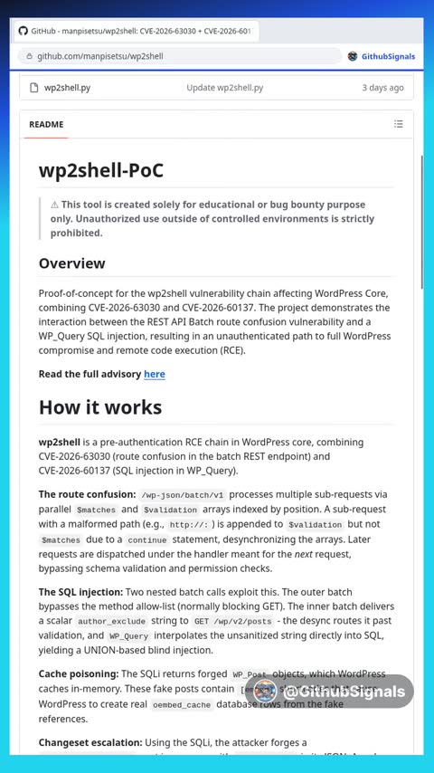 Video preview for manpisetsu/wp2shell
