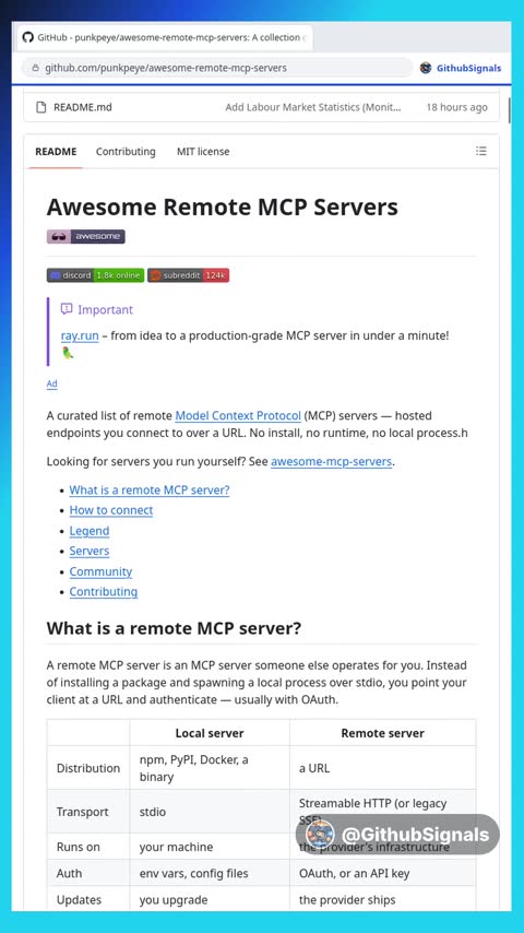 Video preview for punkpeye/awesome-remote-mcp-servers