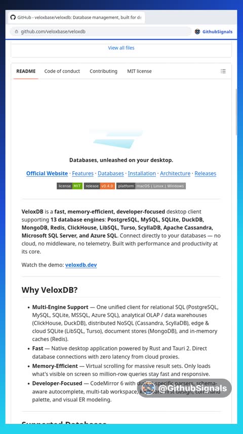 Video preview for veloxbase/veloxdb