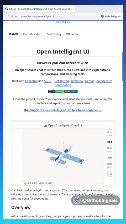 Video preview for copilotkit/openintelligentui