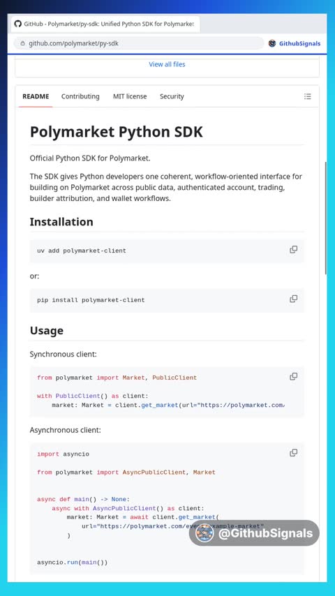 Video preview for polymarket/py-sdk