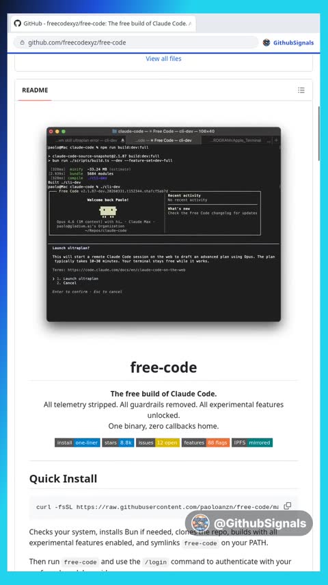 Video preview for freecodexyz/free-code