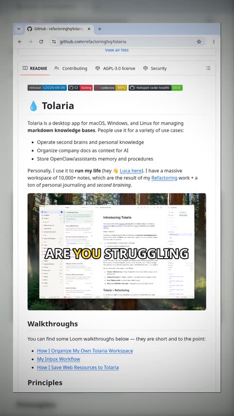Video preview for refactoringhq/tolaria