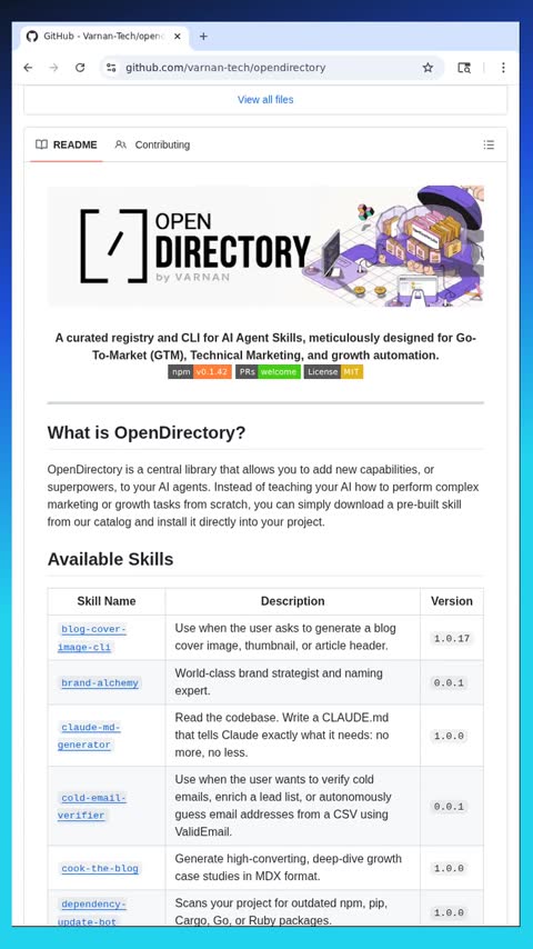 Video preview for varnan-tech/opendirectory