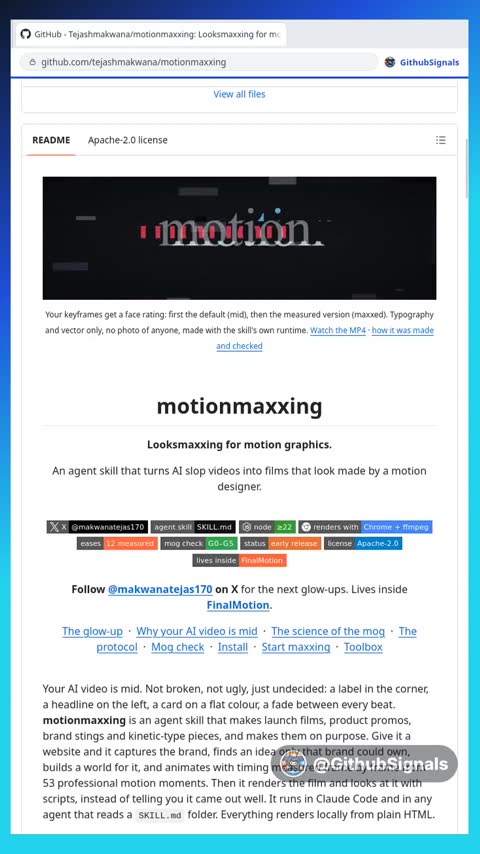 Video preview for tejashmakwana/motionmaxxing