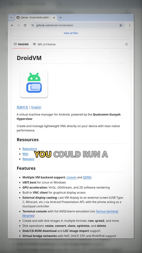 Video preview for droid-vm/droidvm