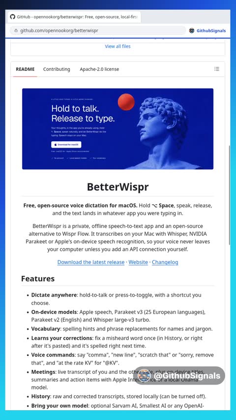 Video preview for opennookorg/betterwispr