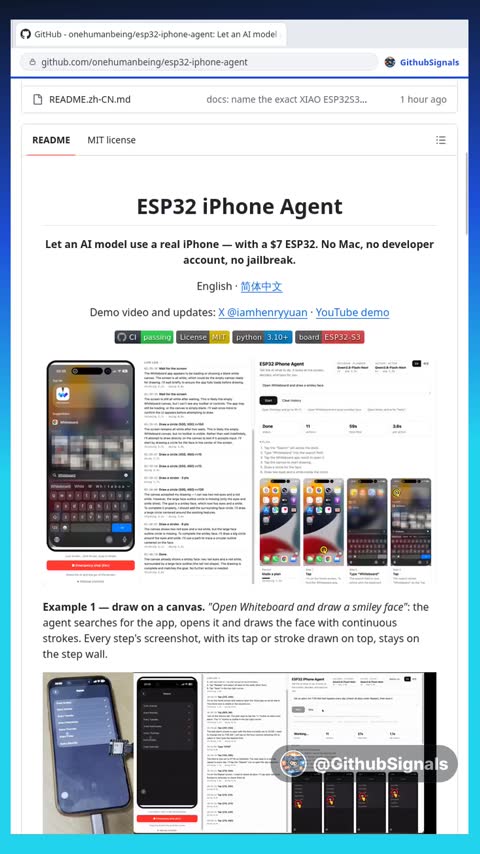 Video preview for onehumanbeing/esp32-iphone-agent