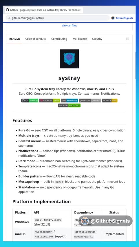 Video preview for gogpu/systray