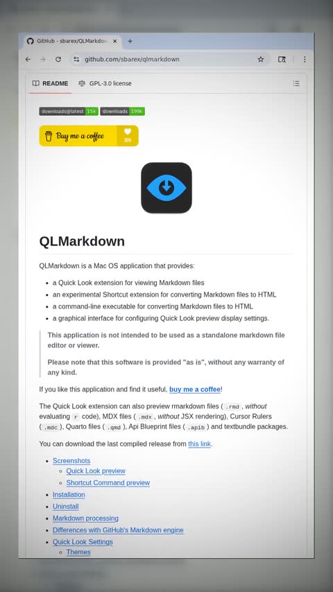 Video preview for sbarex/qlmarkdown