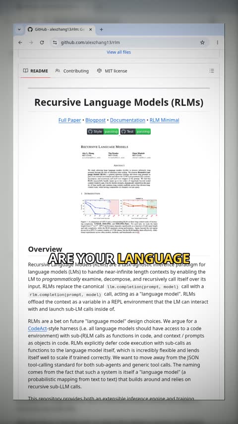 Video preview for alexzhang13/rlm