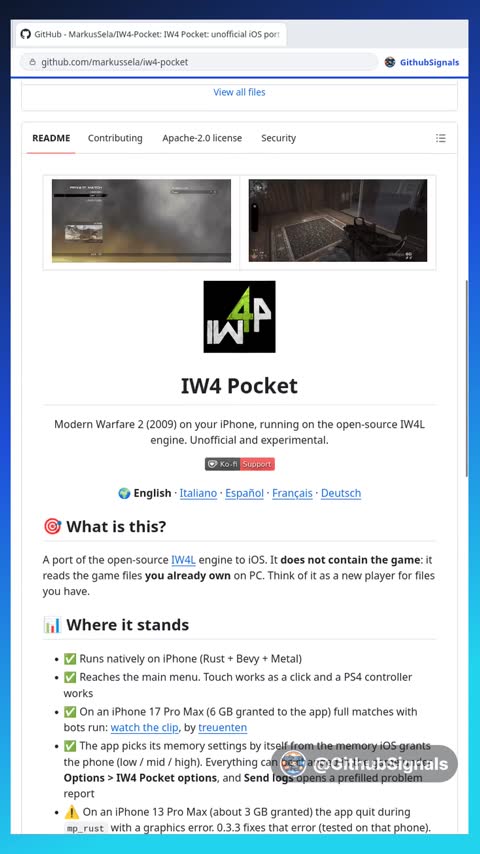 Video preview for markussela/iw4-pocket