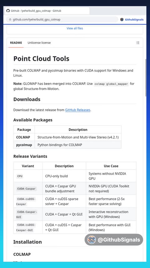 Video preview for lyehe/build_gpu_colmap
