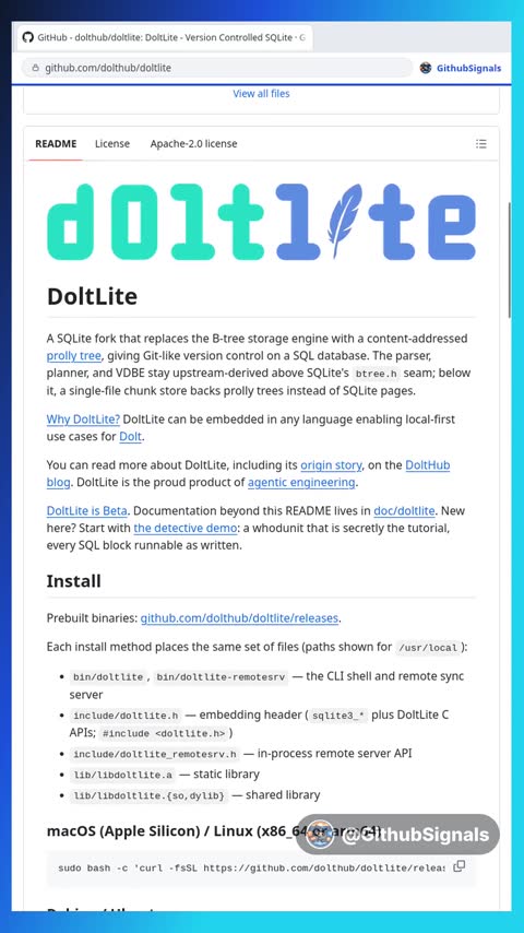 Video preview for dolthub/doltlite