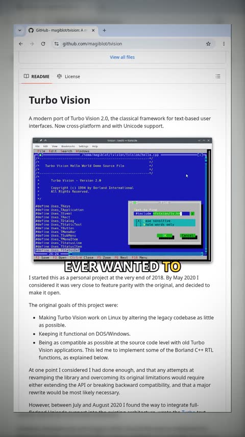 Video preview for magiblot/tvision