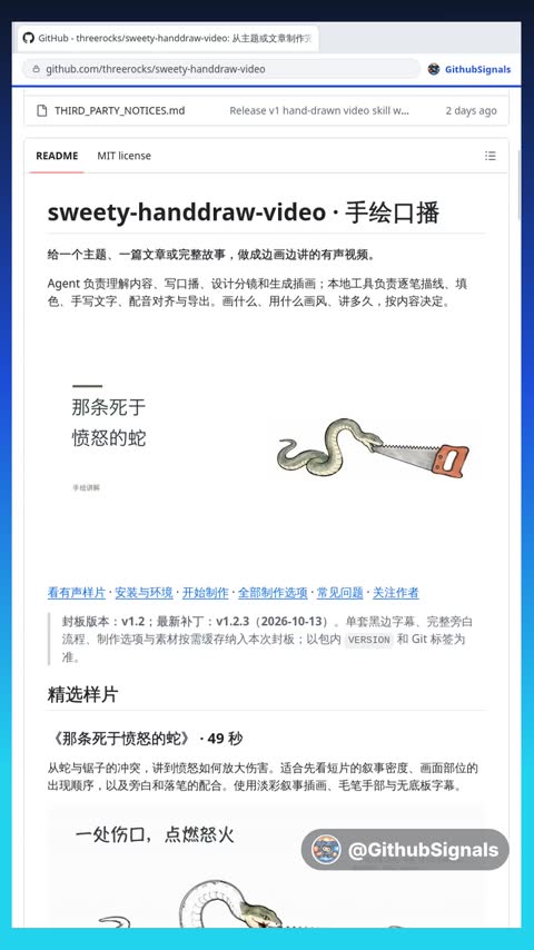 Video preview for threerocks/sweety-handdraw-video