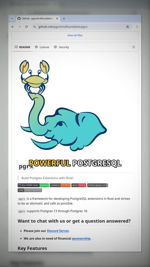Video preview for pgcentralfoundation/pgrx