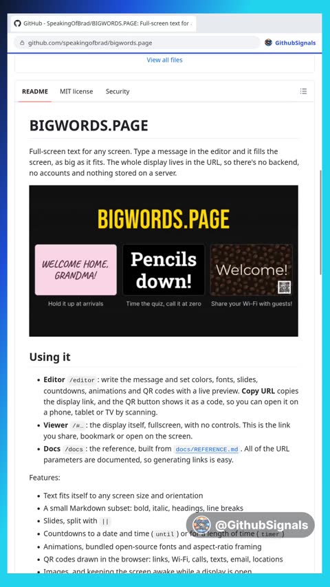 Video preview for speakingofbrad/bigwords.page
