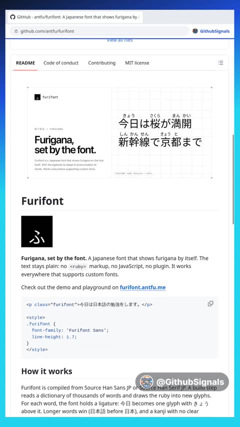 Video preview for antfu/furifont