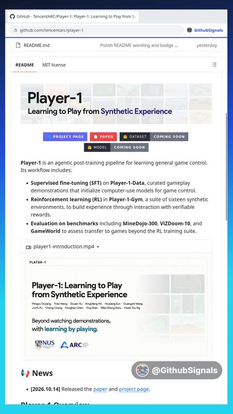 Video preview for tencentarc/player-1