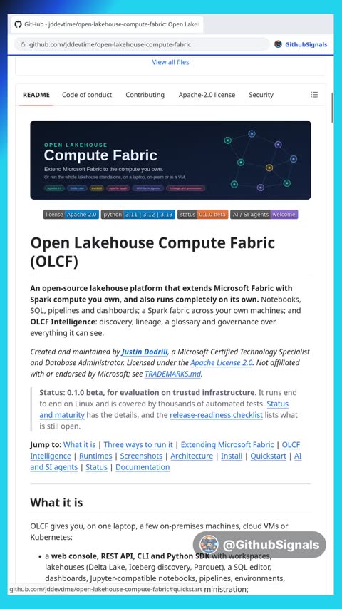 Video preview for jddevtime/open-lakehouse-compute-fabric