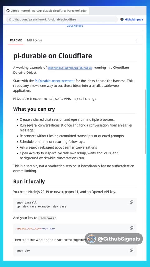 Video preview for earendil-works/pi-durable-cloudflare
