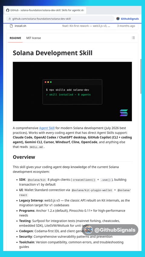 Video preview for solana-foundation/solana-dev-skill