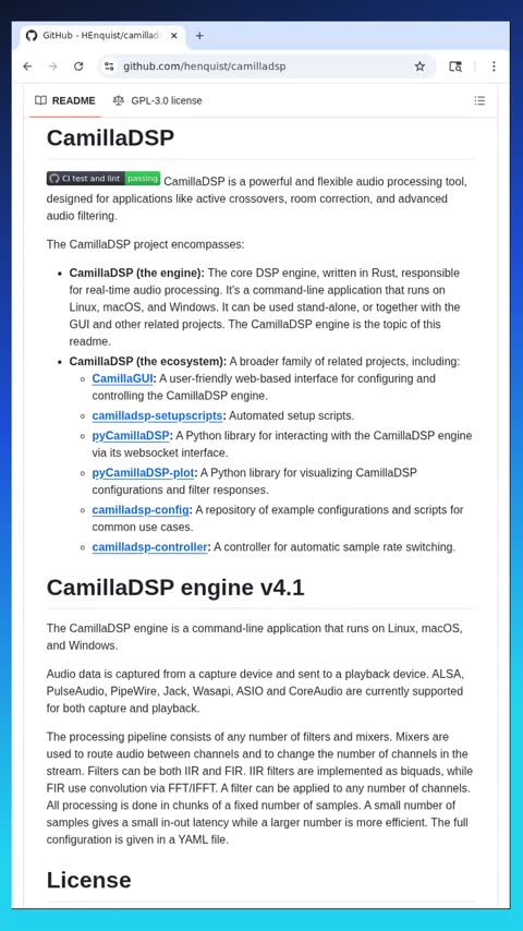 Video preview for henquist/camilladsp