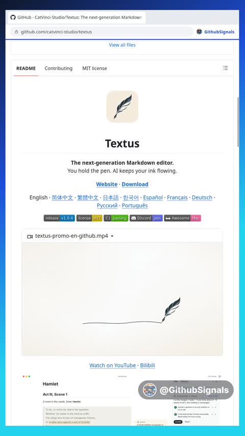 Video preview for catvinci-studio/textus