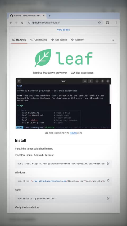 Video preview for rivolink/leaf