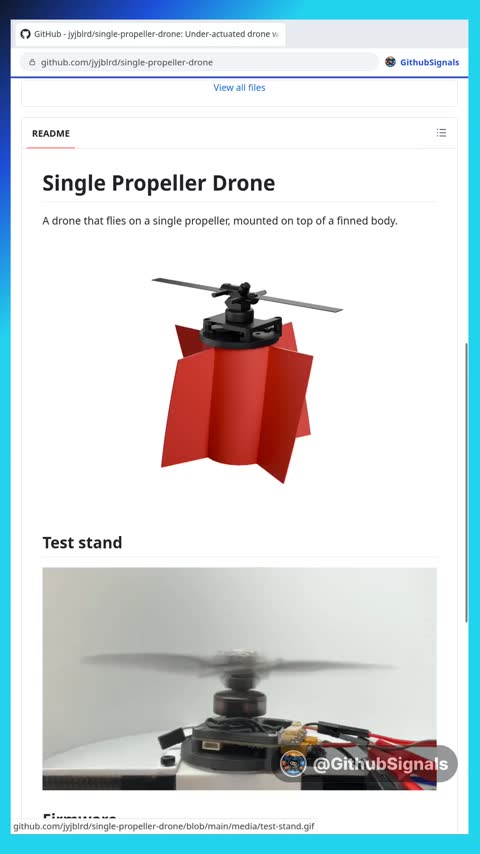 Video preview for jyjblrd/single-propeller-drone