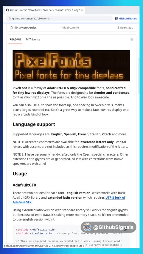 Video preview for mcer12/pixelfonts