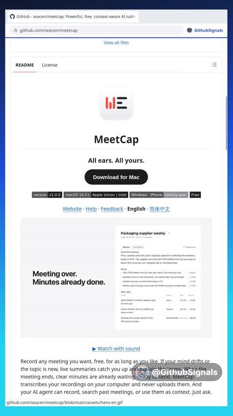 Video preview for seacen/meetcap