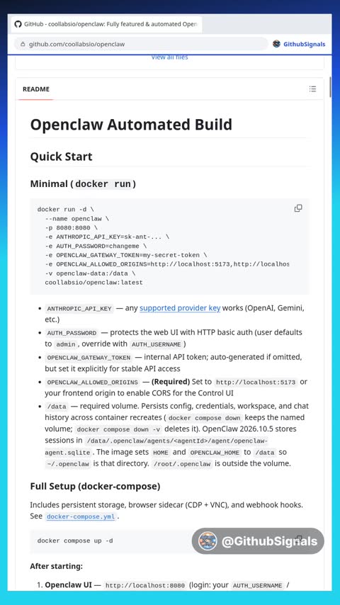 Video preview for coollabsio/openclaw