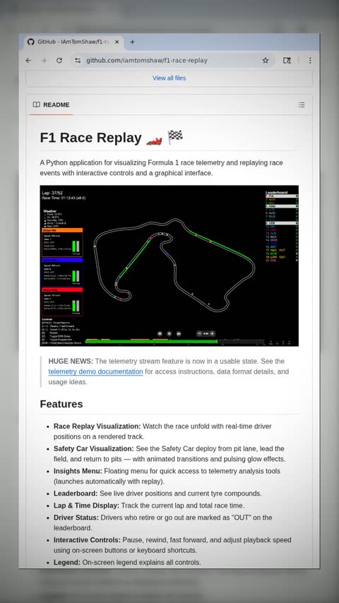 Video preview for iamtomshaw/f1-race-replay