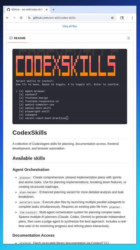 Video preview for am-will/codex-skills