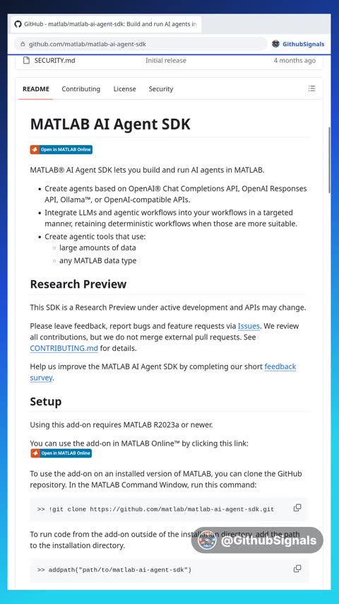 Video preview for matlab/matlab-ai-agent-sdk
