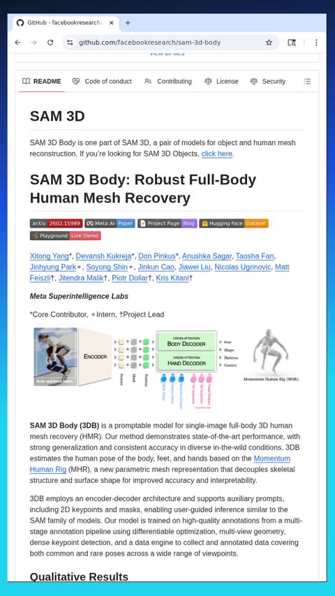Video preview for facebookresearch/sam-3d-body