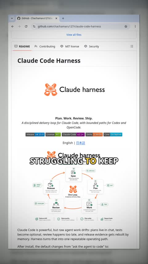 Video preview for chachamaru127/claude-code-harness