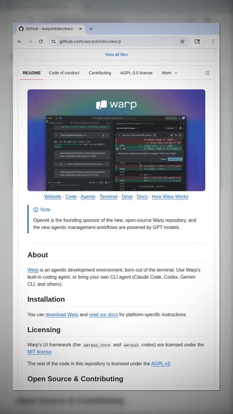 Video preview for warpdotdev/warp