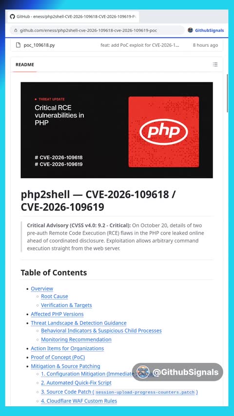 Video preview for eness/php2shell-cve-2026-109618-cve-2026-109619-poc