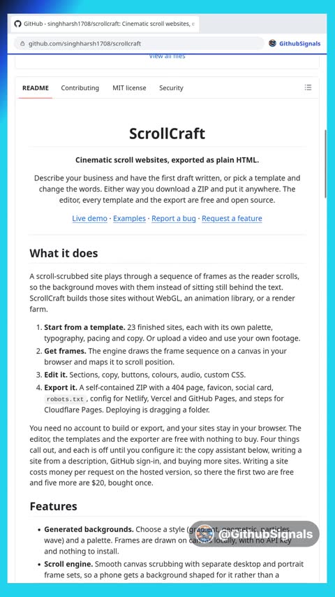 Video preview for singhharsh1708/scrollcraft